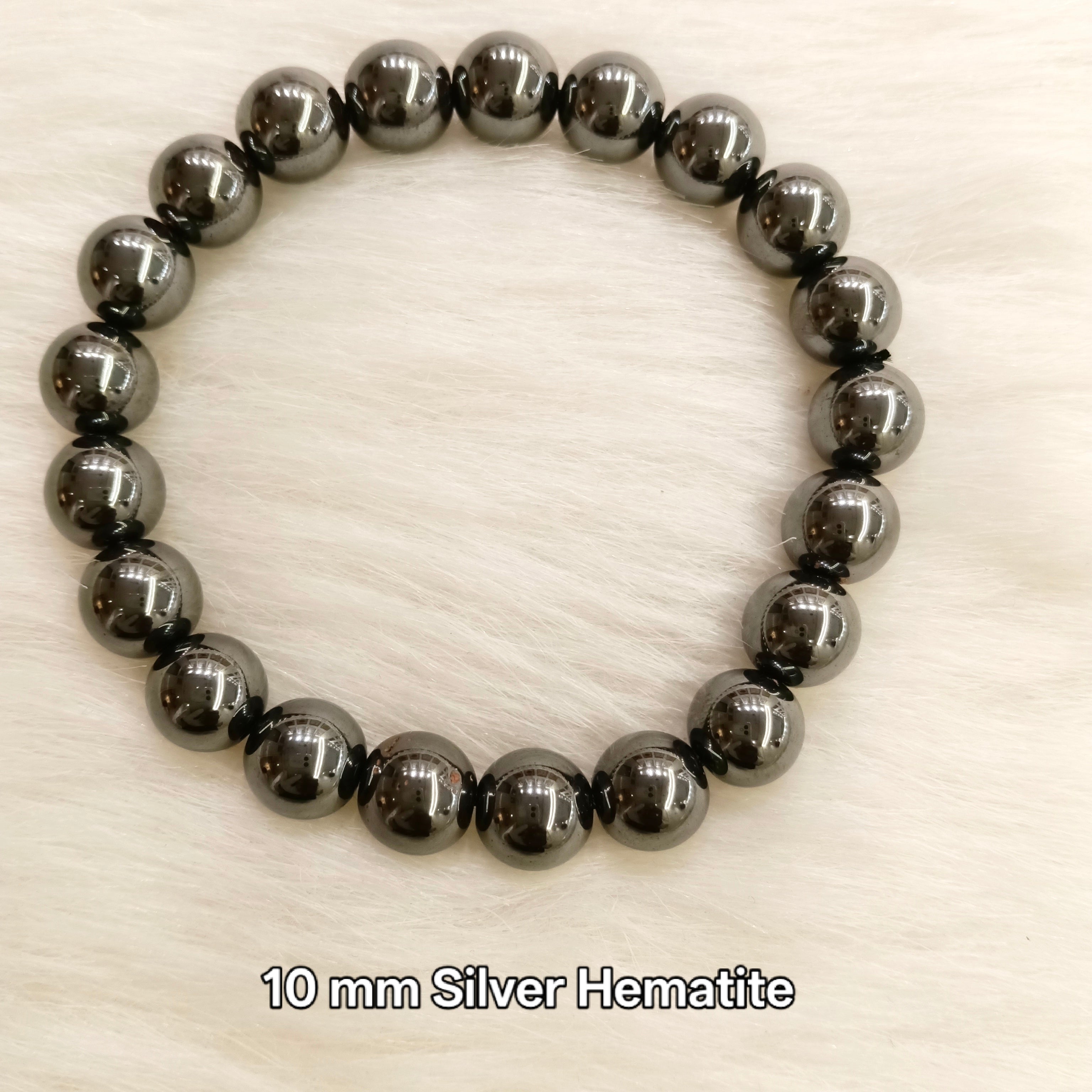 Silver Hematite bracelet 10mm