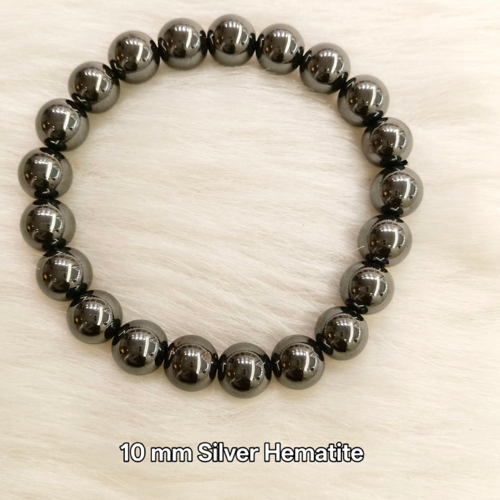 Silver Hematite bracelet 10mm