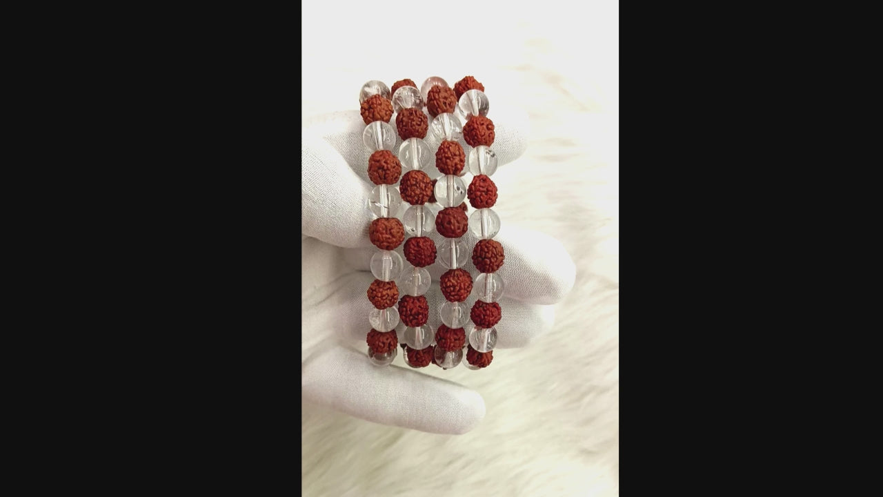 Rudraksha spatik bracelet 8 mm